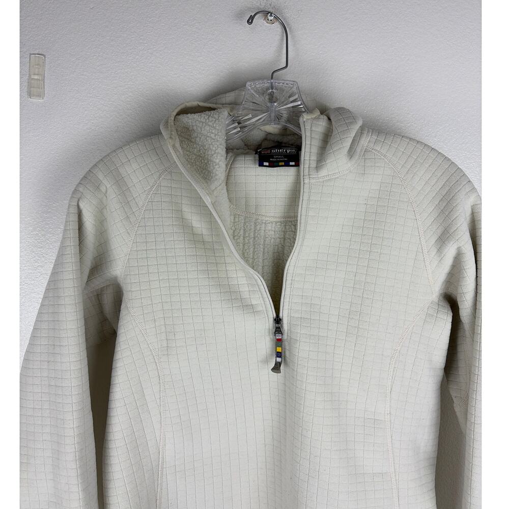 Sherpa Adventure Gear Womens Hoodie Small 1/4 Zip Cream Fleece Outdoor Nepal - Picture 4 of 8